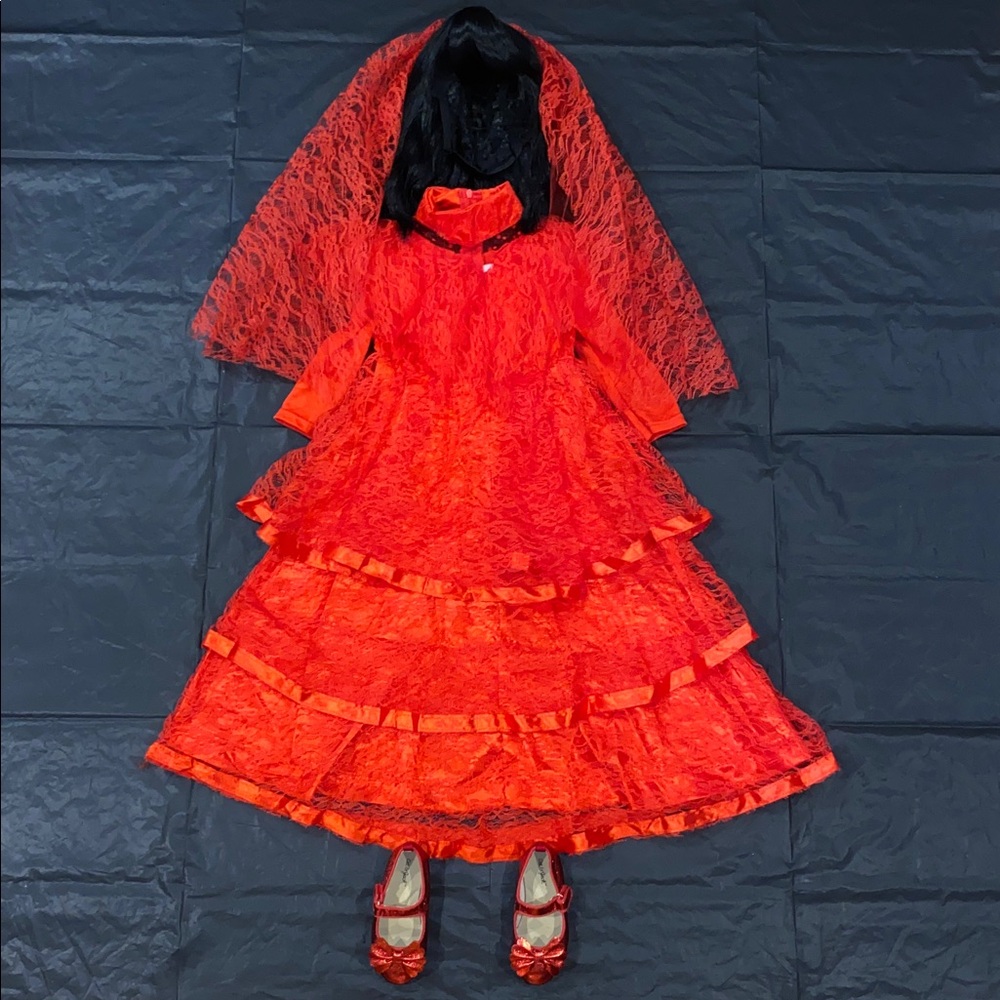 Beetlejuice Lydia Red Wedding Dress Costume for Toddler Girl in Size 2T